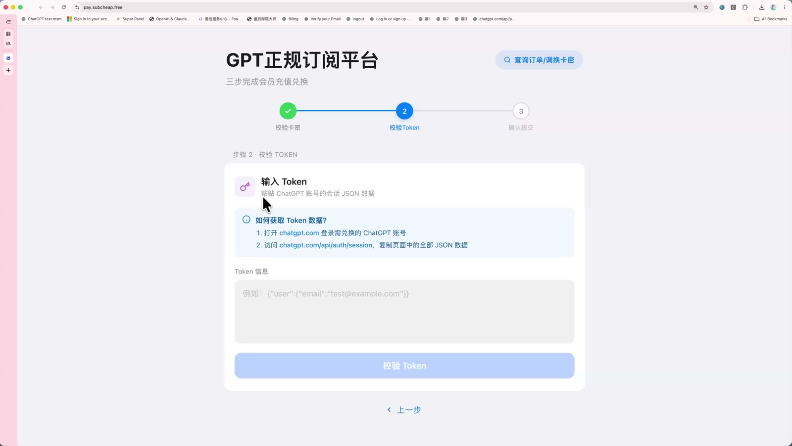 进入校验 Token 步骤